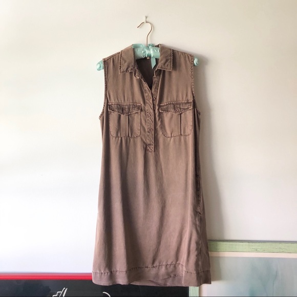 Tan Brown Shirt Dress Size Small - Picture 4 of 6